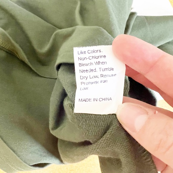 Shein Army Green Hooded Drawstring Crop Sweatshirt Women's Size X-Large XL - Picture 7 of 8